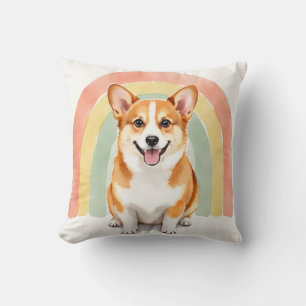 Corgi Waterverf Regenboog Boog Kunst Kussen