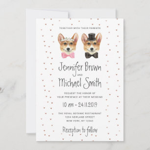 Corgi Wedding Dog Bride Groom Couple Valentijnse Kaart
