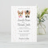 Corgi Wedding Dog Bride Groom Couple Valentijnse Kaart (Staand voorkant)