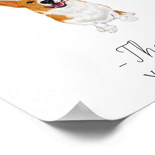 Corgi Wedding Drink Sign Poster (Hoek)