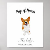 Corgi Wedding Drink Sign Poster (Voorkant)