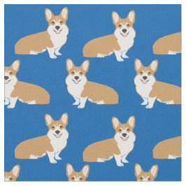 Corgi-weefsel - blauw ontwerp van corgi-stof stof