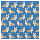 Corgi-weefsel - blauw ontwerp van corgi-stof stof (Swatch)
