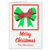 Corgi Welsh Cute Kerstmis Dog & Green Bow Card (Voorkant)