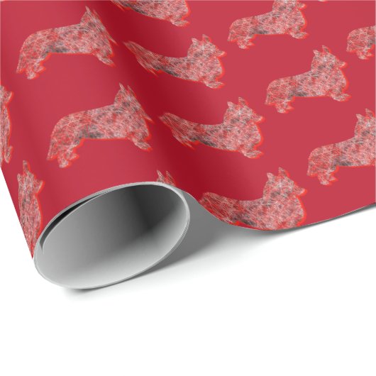 Corgi Welsh Dog Christmas Dog Schattige Silhouette Cadeaupapier (Rol Hoek)