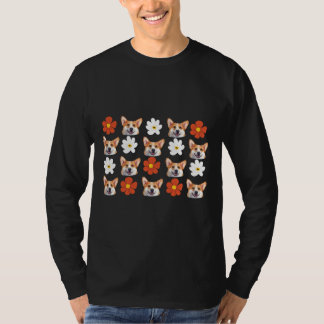 Corgi Welsh Dog Flower Cute Face Masker T-shirt