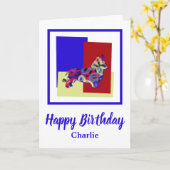 Corgi Welsh Dog Red Blue Yellow Birthday Kaart (Gele Bloem)