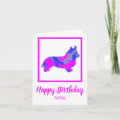 Corgi - Welsh Dog Silhouette Funny Birthday Kaart (Voorkant)