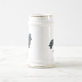 Corgi Welsh Dog Silhouette Yellow & Black Grid Bierpul (Center)