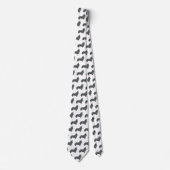 Corgi Welsh Dog Yellow & Black Grid White Stropdas (Voorkant)