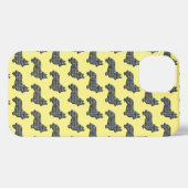 Corgi Welsh Hond Leuk Silhouet Raster Geel iPhone Hoesje (Achterkant horizontaal)