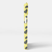 Corgi Welsh Hond Leuk Silhouet Raster Geel iPhone Hoesje (Rechterkant)