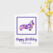 Corgi Welsh Hond Silhouet Leuke PPY&B Verjaardag Kaart (Gele Bloem)