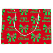 Corgi Welsh Kerstmis Dog en Green Bow Groot Cadeauzakje (Voorkant)