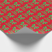 Corgi Welsh Kerstmis Dog en Green Bow Red Cadeaupapier (Hoek)