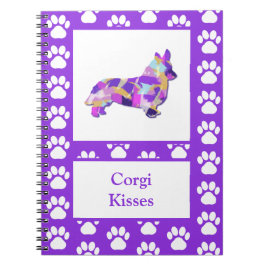 Corgi Welsh Kisses Hond Silhouet PurplePY&B Notitieboek