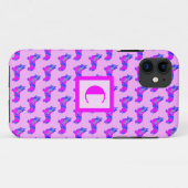 Corgi Welsh Leuke Hond Roze Silhouet Monogram Case-Mate iPhone Case (Achterkant (horizontaal))