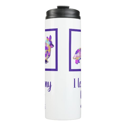 Corgi Welsh Leuke Hond Silhouet PaarsPY&B Thermosbeker (Voorkant)