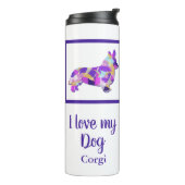 Corgi Welsh Leuke Hond Silhouet PaarsPY&B Thermosbeker (Gedraaid links)