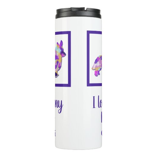 Corgi Welsh Leuke Hond Silhouet PaarsPY&B Thermosbeker (Achterkant)