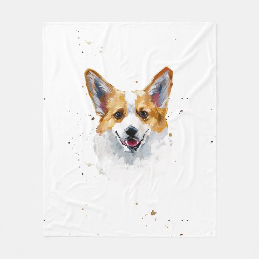 Corgi Welsh Pembroke Cute Corgi Dog Fleece Deken (Voorkant)