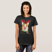 Corgi Welsh Reindeer Kerstmis Gif T-shirt (Voorkant volledig)