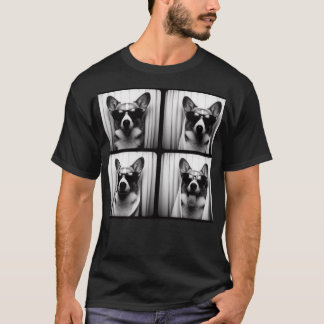 Corgi Whit Zonnebril Photobooth T-shirt