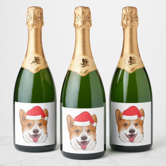 Corgi Wine Sticker Funny Novelty Gift (Flessen)