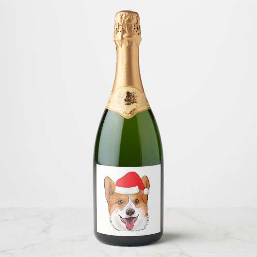 Corgi Wine Sticker Funny Novelty Gift (Voorkant)