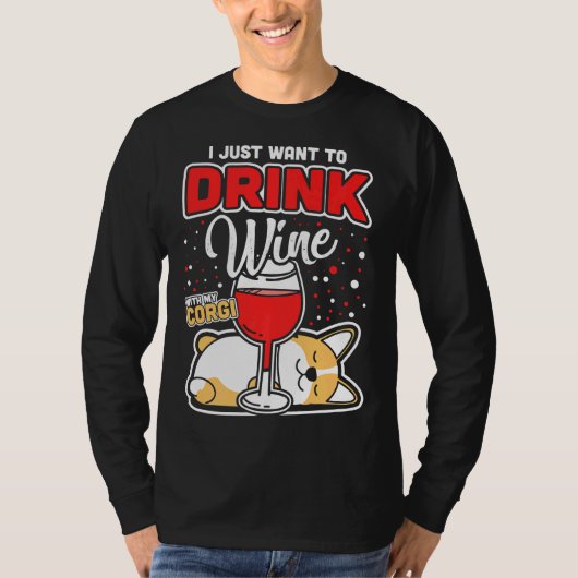 Corgi Wine T-shirt (Voorkant)