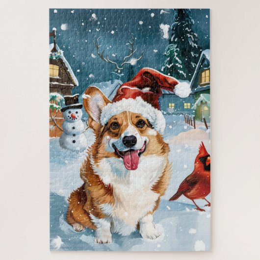 Corgi Winter Wonderland Christmas Joy Legpuzzel (Verticaal)