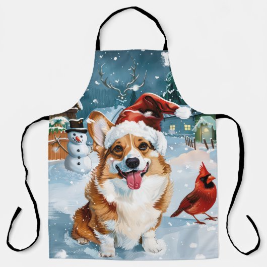 Corgi Winter Wonderland Christmas Joy Schort (Voorkant)