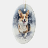 Corgi Winter Wonderland Keramisch Ornament (Rechts)