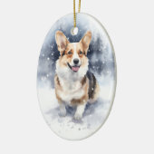 Corgi Winter Wonderland Keramisch Ornament (Links)