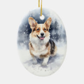 Corgi Winter Wonderland Keramisch Ornament (Achterkant)