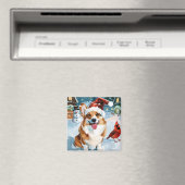 Corgi Winter Wonderland Kerstvreugde Magneet (Insitu (Vaatwasser))