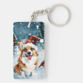 Corgi Winter Wonderland Kerstvreugde Sleutelhanger (achterkant)