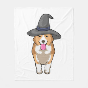 Corgi Witch Fleece Deken
