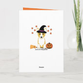 Corgi Witch Halloween Card Kaart (Achterkant)