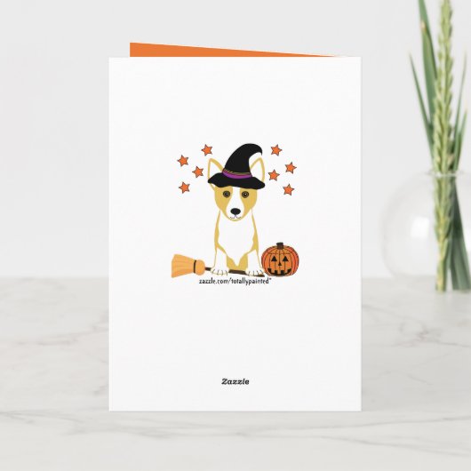 Corgi Witch Halloween Card Kaart (Achterkant)