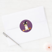 Corgi Witch Halloween Ronde Sticker (Envelop)