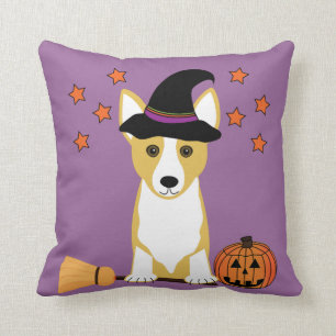 Corgi Witch Halloween Sierkussen