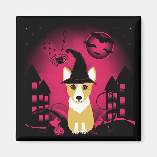 Corgi Witch Magneet (Voorkant)