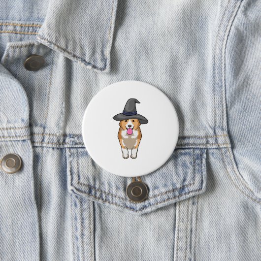 Corgi Witch Ronde Button 7,6 Cm (In situ)