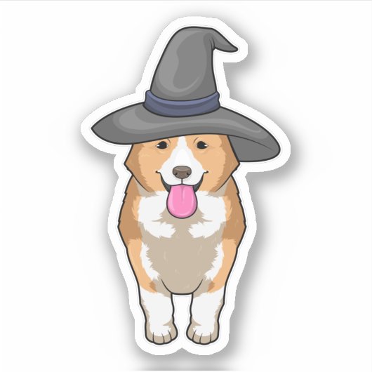 Corgi Witch Sticker (Voorkant)