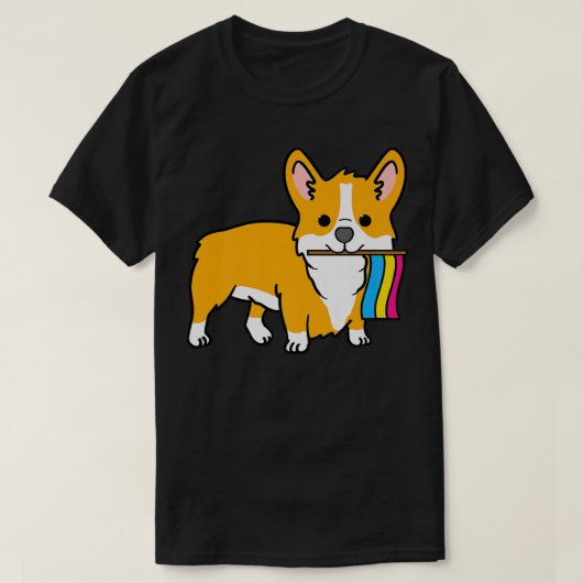 Corgi With Panseual Pride Flag-661 T-shirt (Design voorkant)