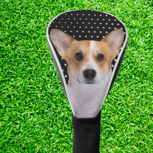Corgi witte stippen golfheadcover