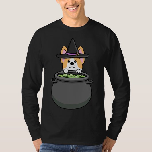 Corgi Wizard Witch Cauldron Potion T-shirt (Voorkant)