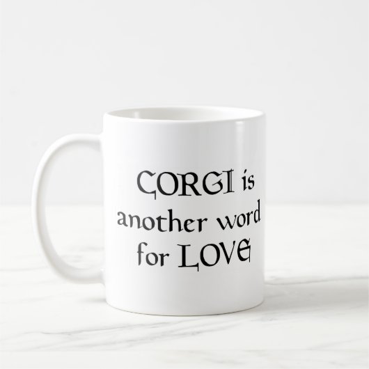 corgi woordkoffie - mok (Links)