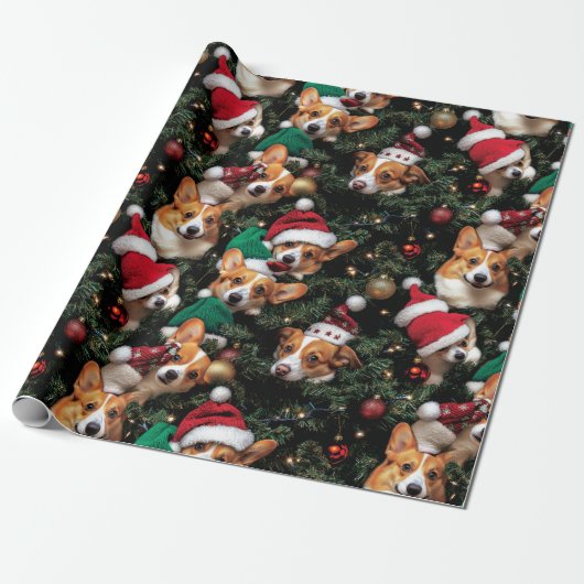 Corgi Wrapping Paper Cadeaupapier (Uitgerold)